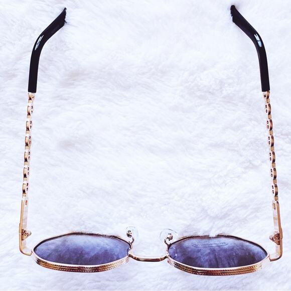Phoebe Blue & Clear Geometric Sunglasses - Picture 10 of 13